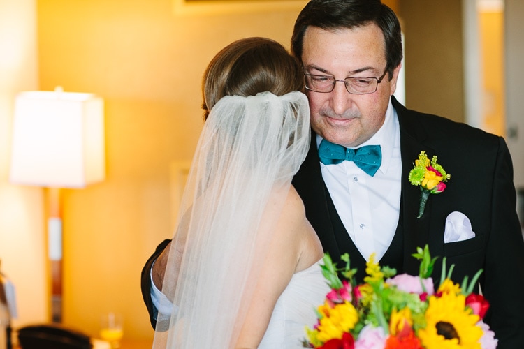 bride hugs her father