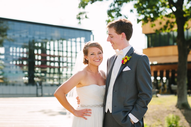 wedding portrait at the Harry Parker Boathouse at Community Rowing