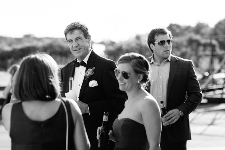 wedding reception guests at Community Rowing
