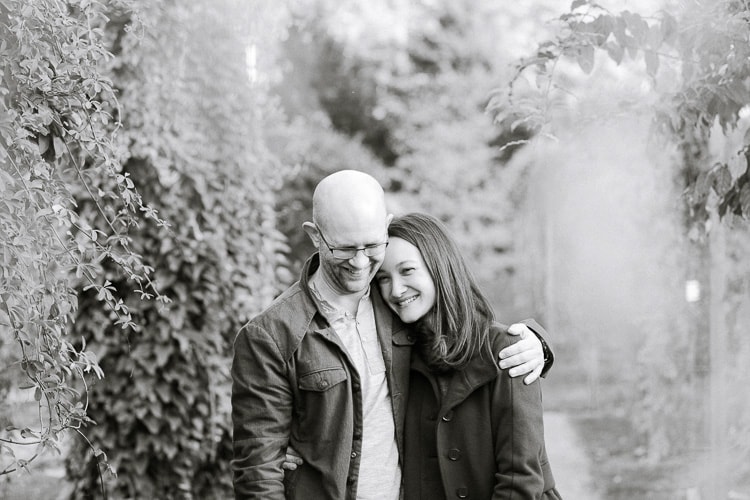relaxed engagement session in Arnold Arboretum