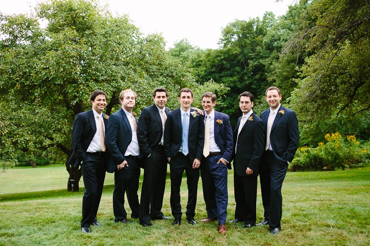 portrait of groom with groomsmen