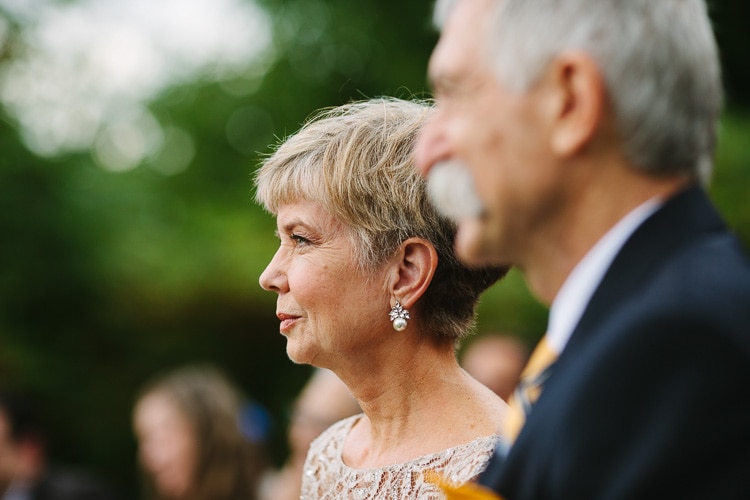 mother of the bride during an outdoor wedding ceremony Berkshires