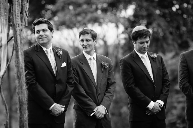 groomsmen during an outdoor wedding ceremony in the Berkshires
