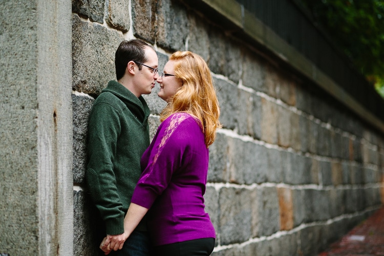 relaxed engagement photos in Boston's Beacon Hill neighborhood