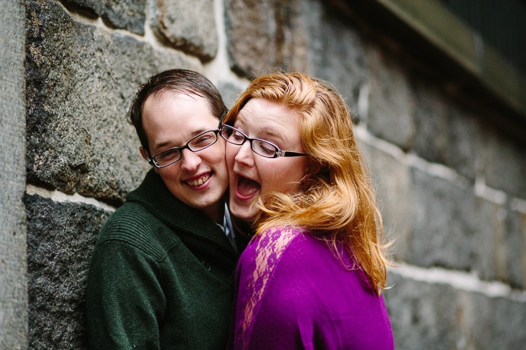 silly and authentic engagement photography in Boston's Beacon Hill