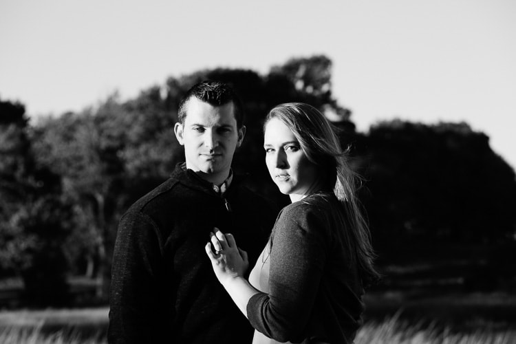 moody fall engagement photos at World's End, Hingham