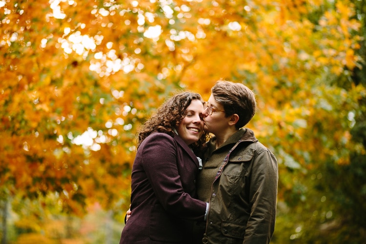 authentic fall engagement session at Jamaica Pond