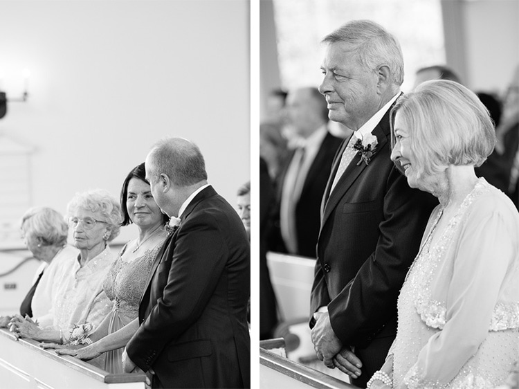 parents watch the wedding ceremony of their children, Duxbury, Massachusetts documentary wedding photography