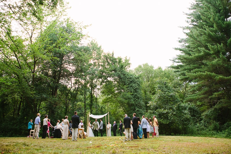 wedding in clearing in the woods