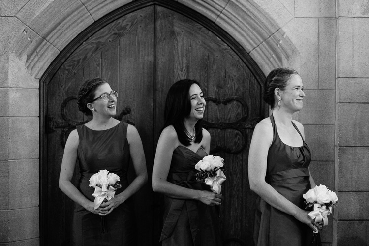 bridesmaids in Bigelow Chapel