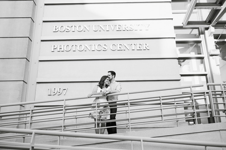 Boston University engagement portrait