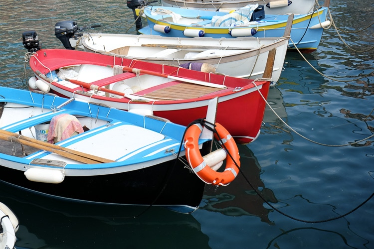 boats in Cinque Terre