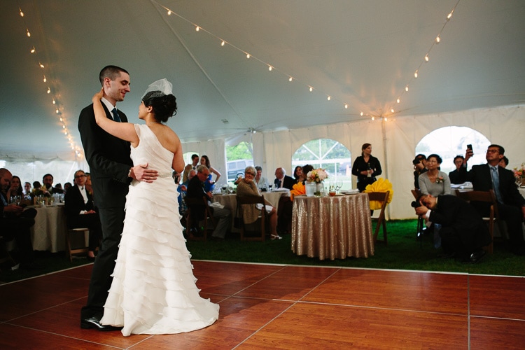 first dance under the tent at Friendly Crossways