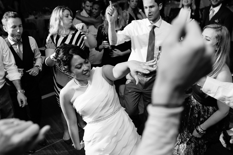 bride dances at Friendly Crossways wedding