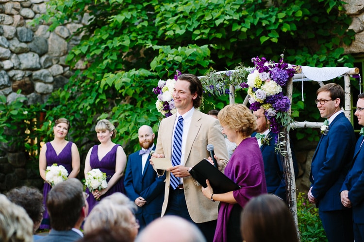 wedding ceremony at Willowdale Estate, photo by Kelly Benvenuto