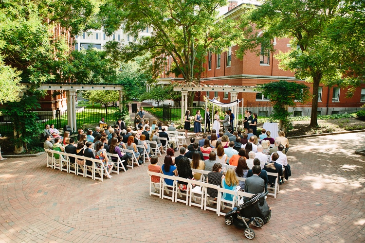 Cambridge Multicultural Arts Center outdoor wedding in courtyard