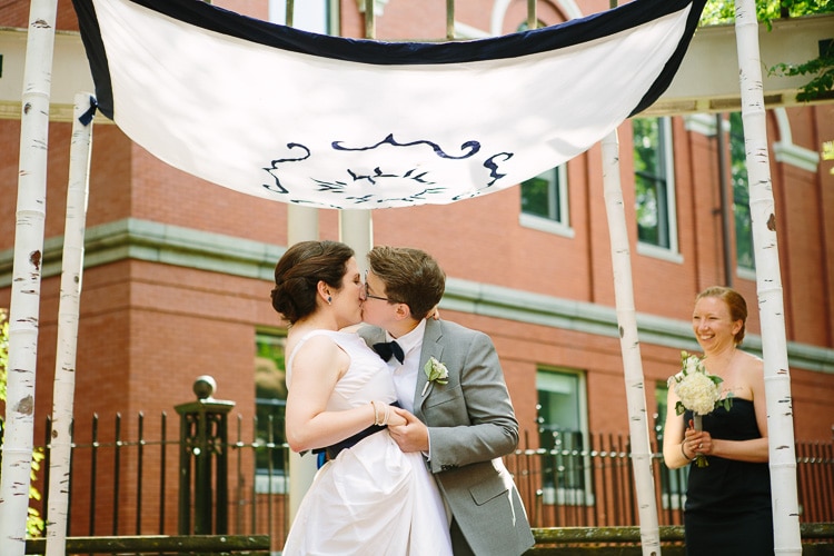 first kiss as wife and wife at the Cambridge Multicultural Arts Center