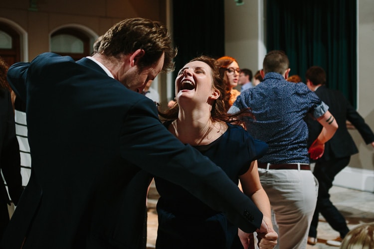 guests dance at Cambridge wedding reception