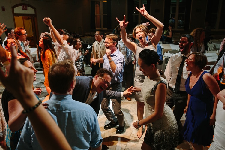 guests dance at Cambridge Multicultural Arts Center wedding reception