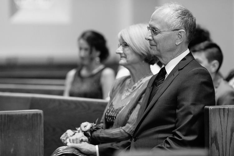parents of the groom during wedding ceremony