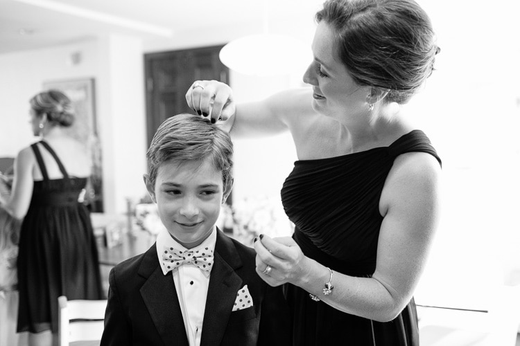 ring bearer has his hair done