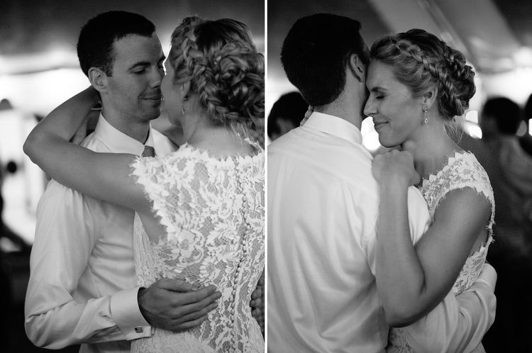 bride and groom slow dance at Cape Cod Maritime Museum wedding reception