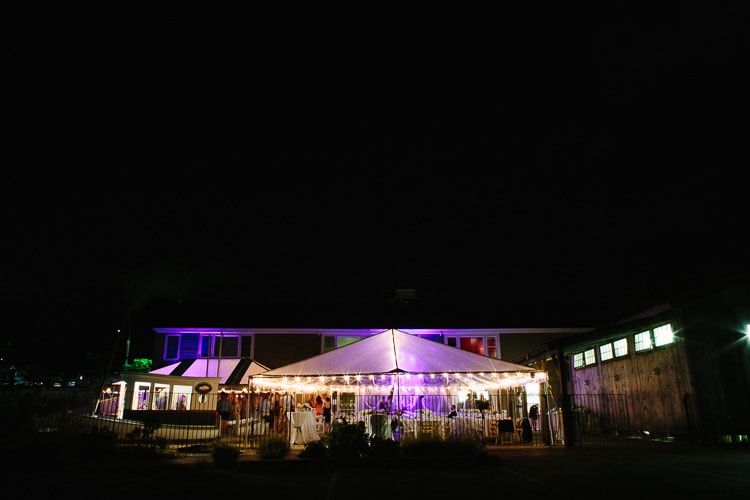 Cape Cod Maritime Museum wedding reception, night view