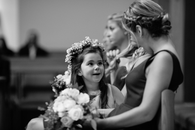 flower girl during wedding ceremony