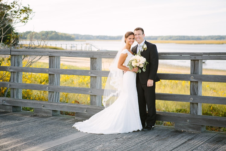 wedding photos on Powder Point Bridge