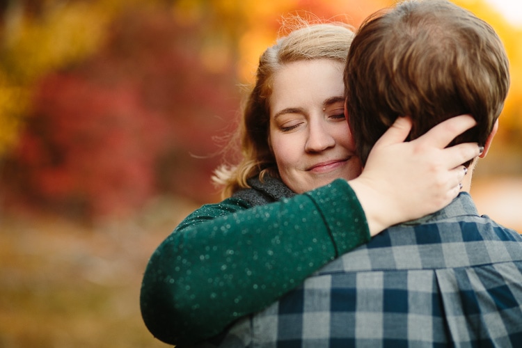 a sweet fall engagement session in New England