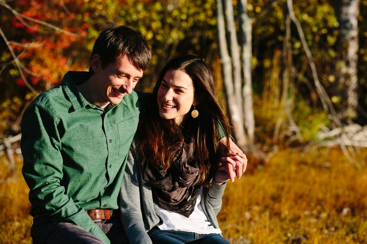 casual and relaxed outdoor engagement photos taken near Boston, Massachusetts