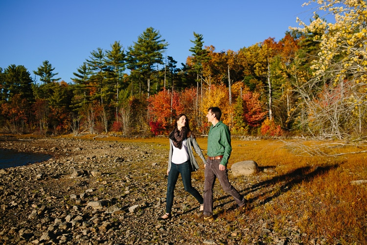 Candid engagement session photos at the Middlesex Fells, Stoneham, MA. Photography by Kelly Benvenuto.