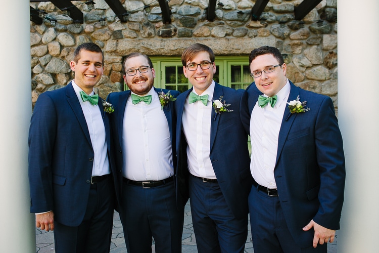 Groom and groomsmen at the Willowdale Estate in Topsfield, MA. Colorful and relaxed wedding photography in Boston and New England. Photo by Kelly Benvenuto.