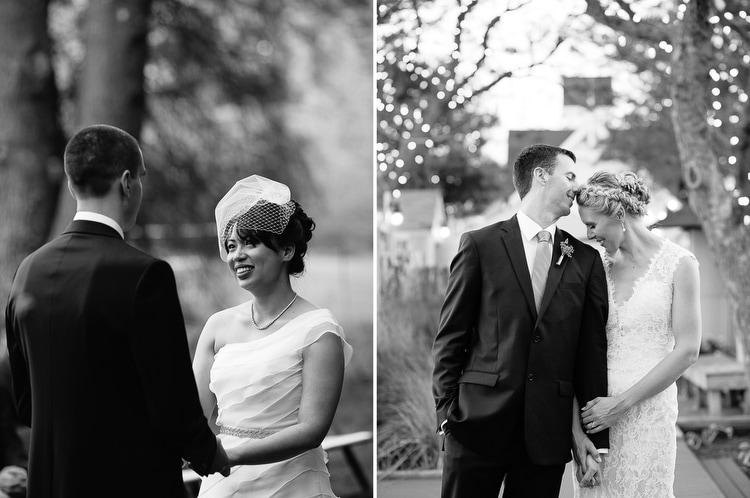 Brides and grooms in black and white. Images by Boston and Cape Cod wedding photographer Kelly Benvenuto.