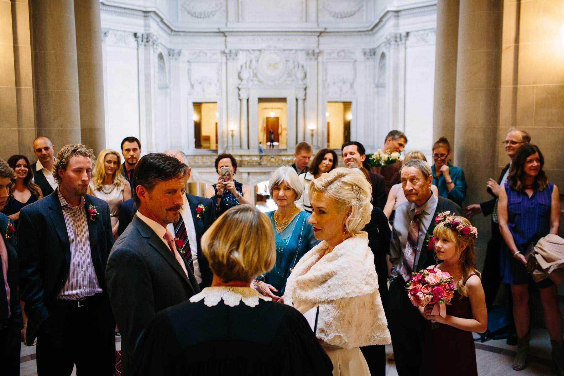 wedding photography in the rotunda at San Francisco City Hall
