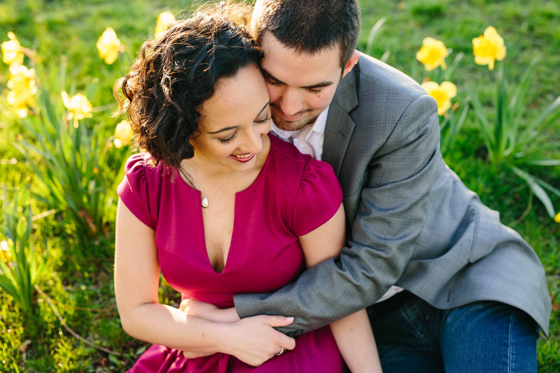 Charles River Esplanade engagement photos is spring
