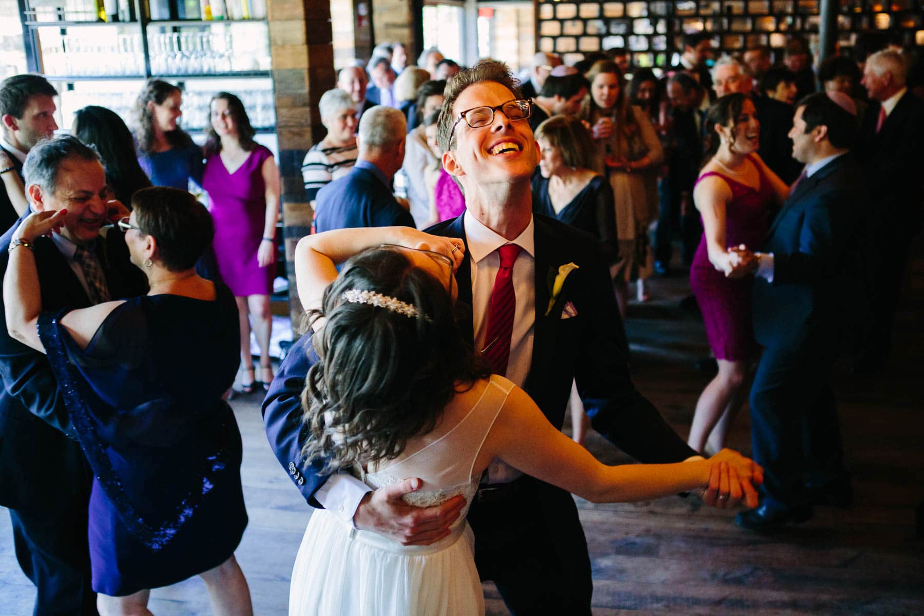 first dance during wedding reception at Barcelona Wine Bar, Brookline
