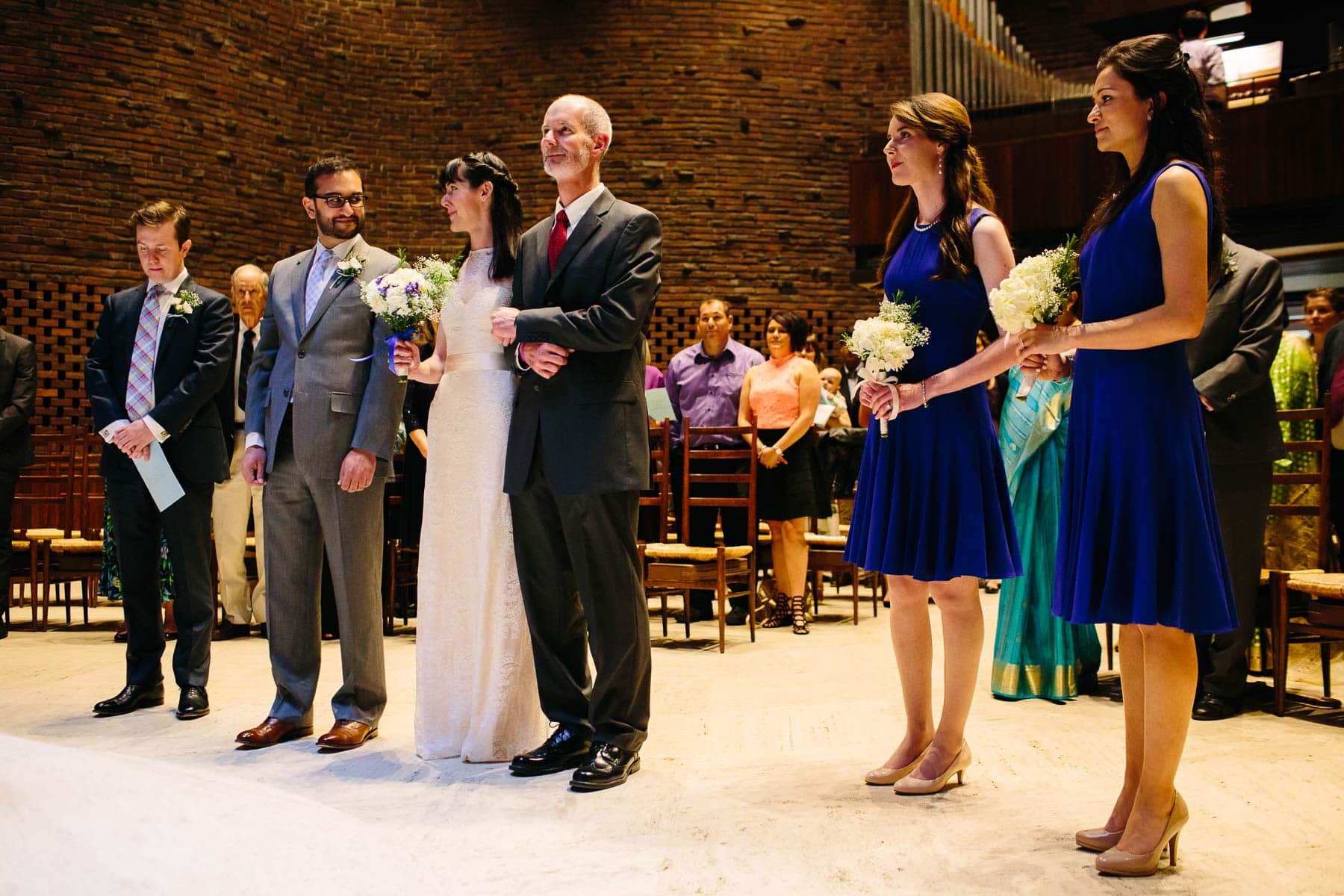 The MIT Chapel wedding of Sara and Iain. Photo by Kelly Benvenuto.
