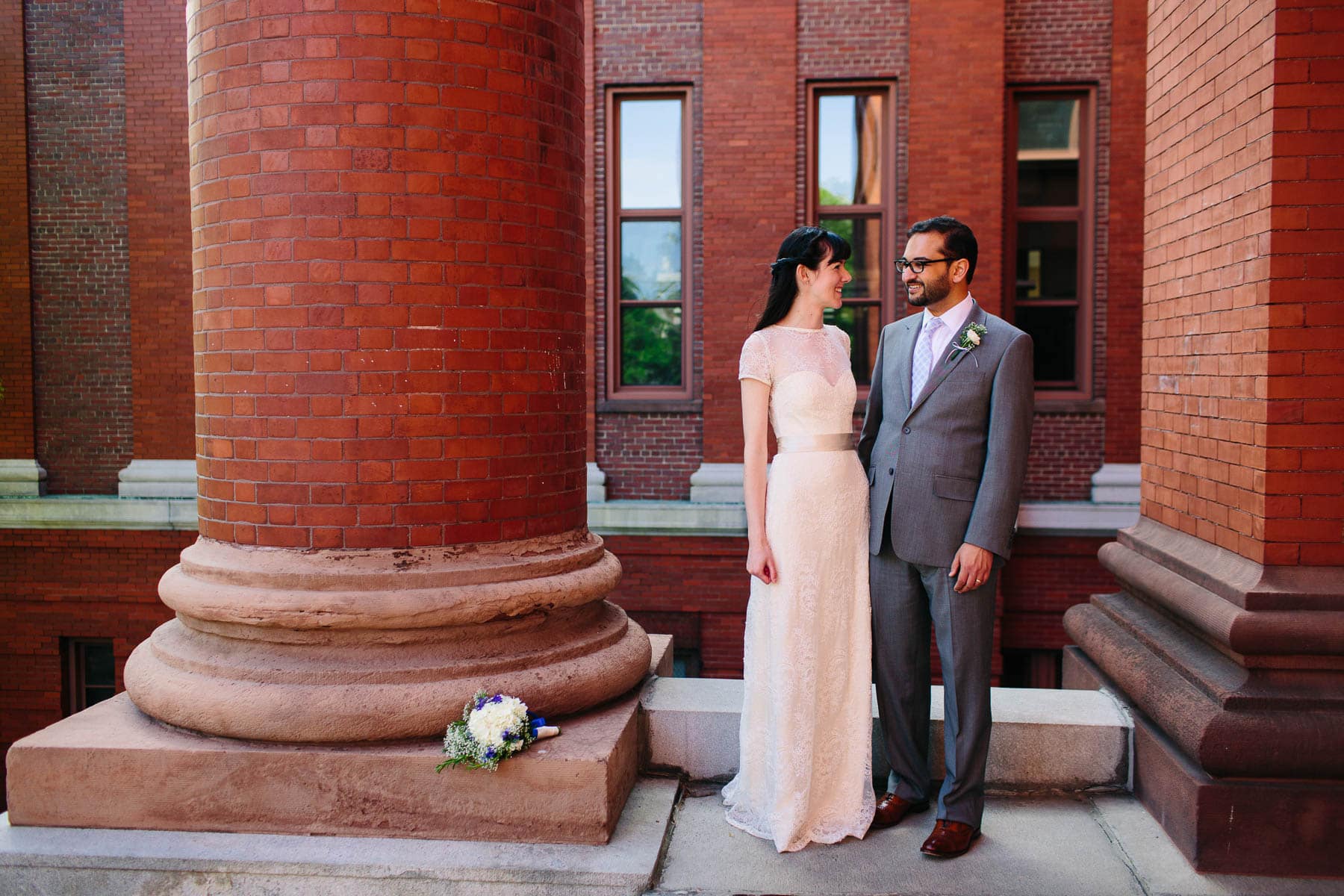 The Cambridge Multicultural Arts Center wedding of Sara and Iain. Photo by Kelly Benvenuto.
