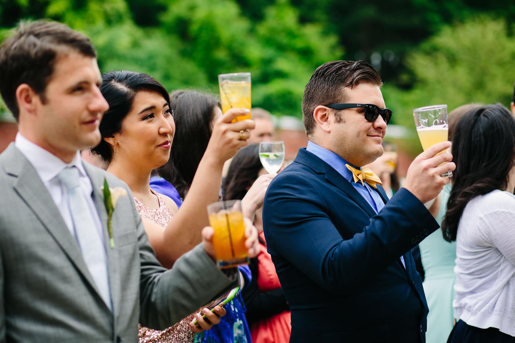 guests toast the wedding couple at the Lyman Estate