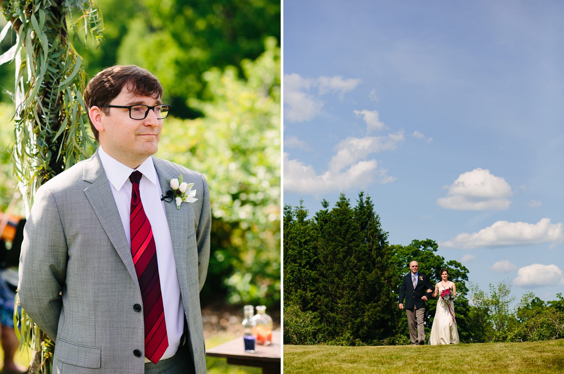 Red Apple Farm wedding ceremony in orchard