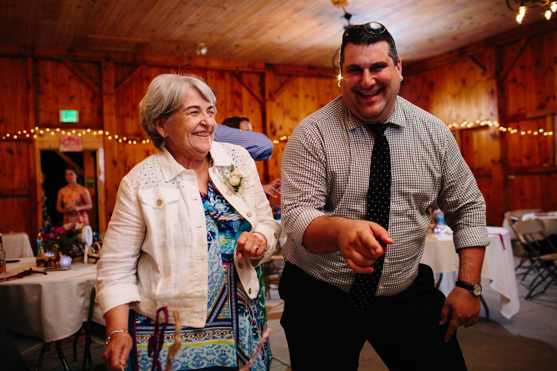 guests dance during wedding reception at the Red Apple Farm, Phillipston, MA