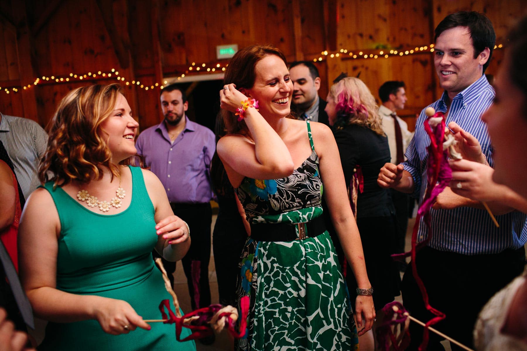 guests dance during wedding reception at the Red Apple Farm, Phillipston, MA
