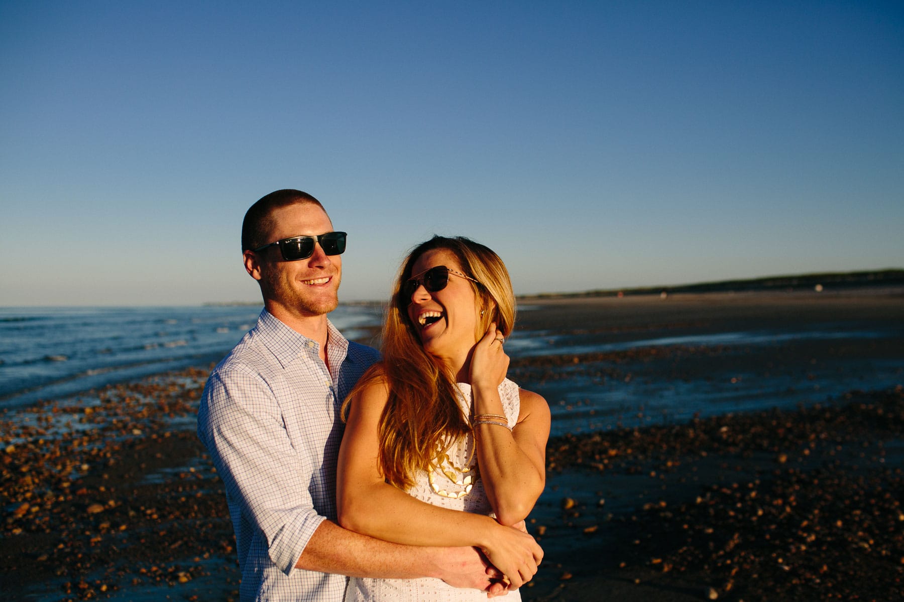 Emily & Kevin's sunny, summery Duxbury Beach engagement session