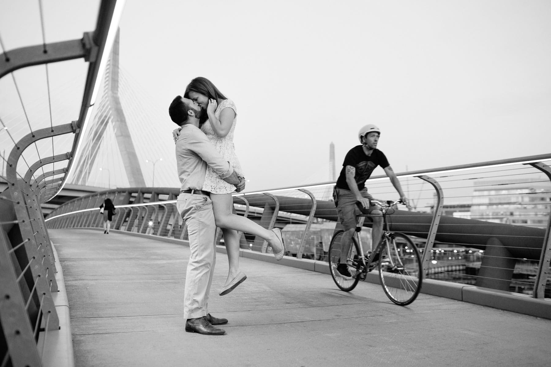 Peggy and Anthony's engagement photography session by the Zakim Bridge - North Point Park | Kelly Benvenuto Photography | Boston Engagement Photographer