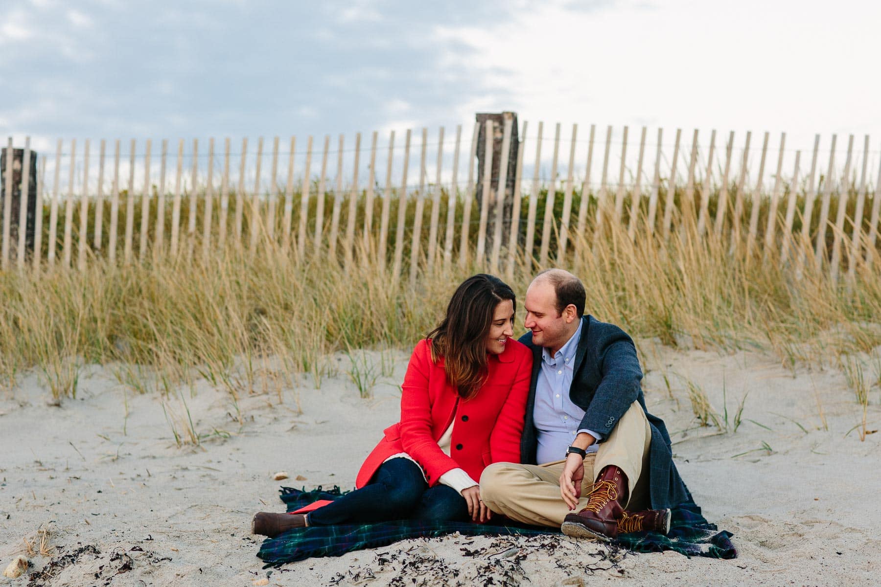 Sunrise engagement session on Duxbury Beach | Boston wedding photographer Kelly Benvenuto