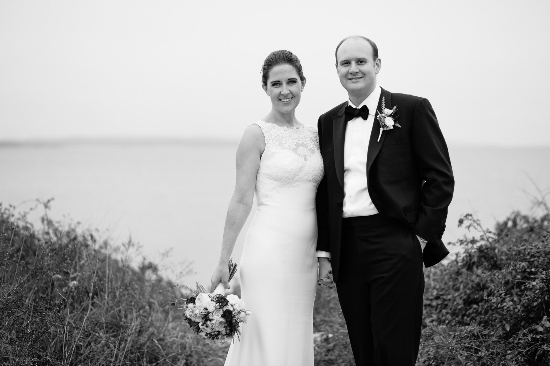 Caitlin and Tom's wedding portraits at Nobska Light | Kelly Benvenuto Photography | Boston Wedding Photographer