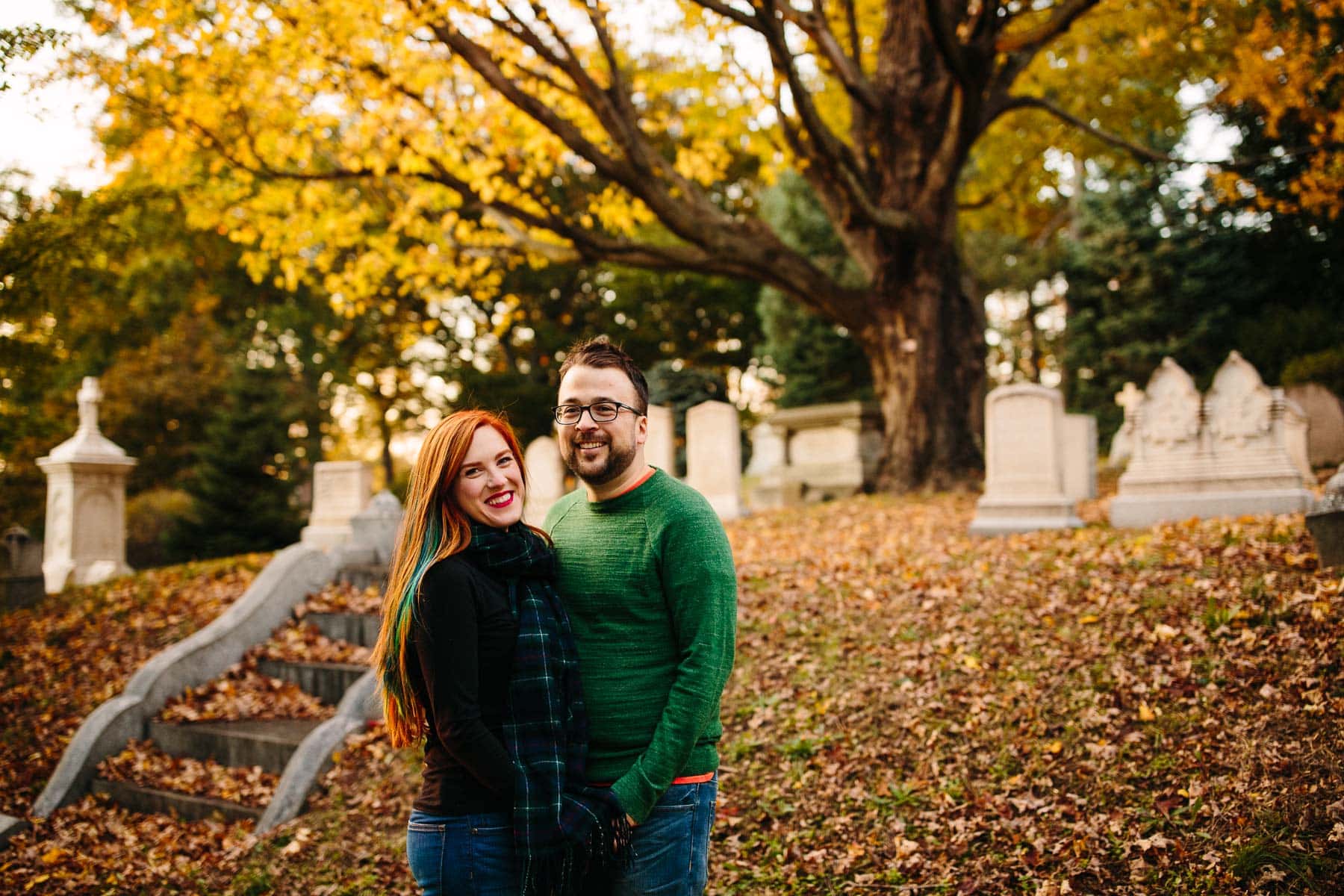 Mt Auburn Cemetery engagement session of Claire and Andrew | Kelly Benvenuto Photography | Boston Wedding Photographer