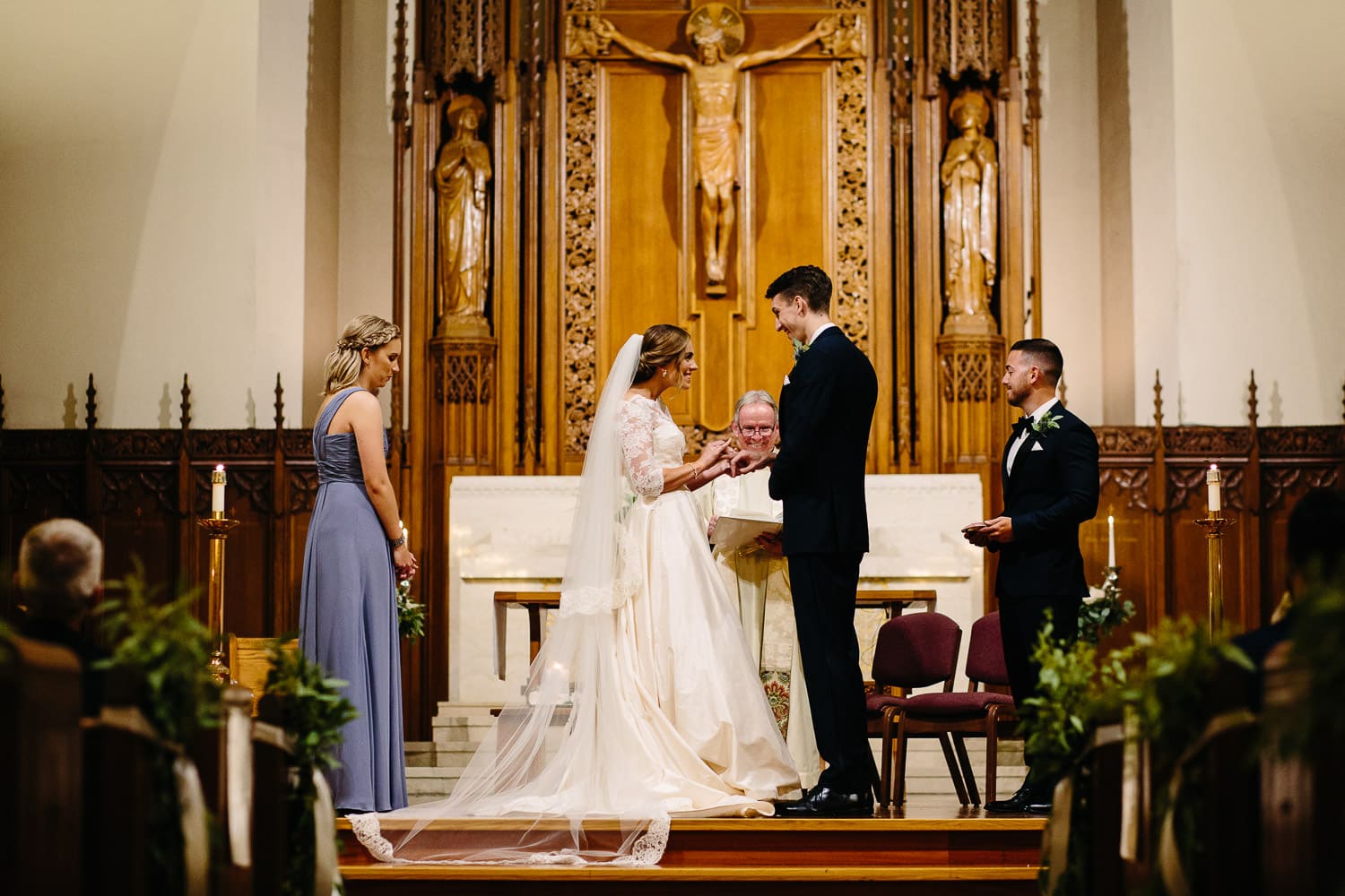 Boston college wedding ceremony at St Ignatius