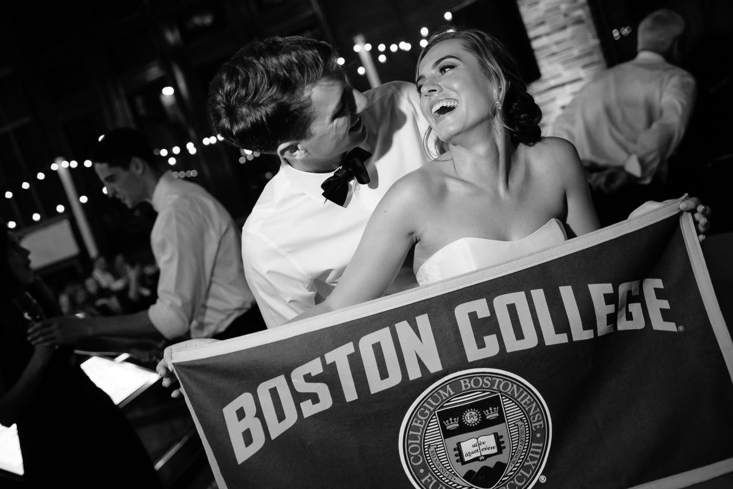 Boston College alumni celebrate wedding at waterworks museum